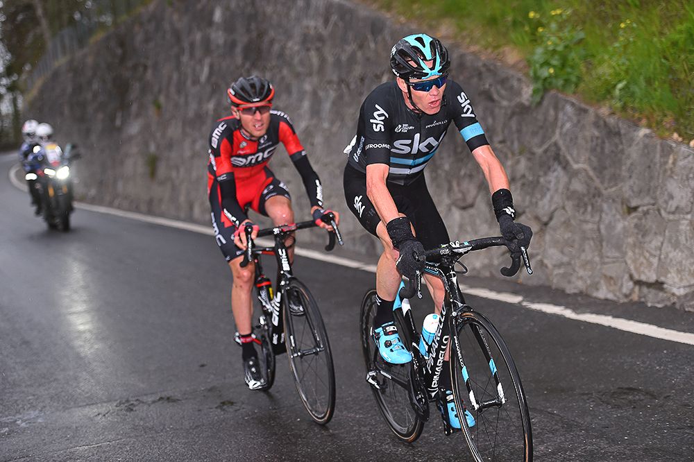 Froome and van Garderen together near the end of stage 4 at Tour de Romandie