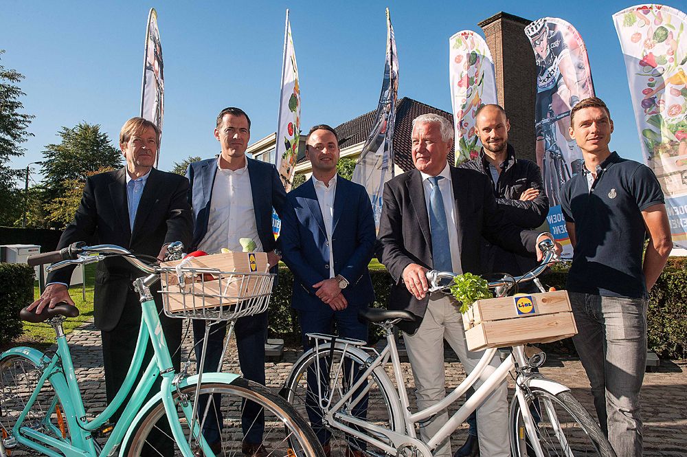 Tom Boonen and Tony Martin at a press conference to announce Lidl as a team sponsor