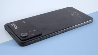 A Xiaomi Poco X4 Pro 5G from the back