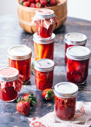 Homemade jam jars