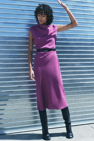 Zw Collection Midi Dress With Belt