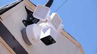Wyze Cam Floodlight Pro attached to side of house
