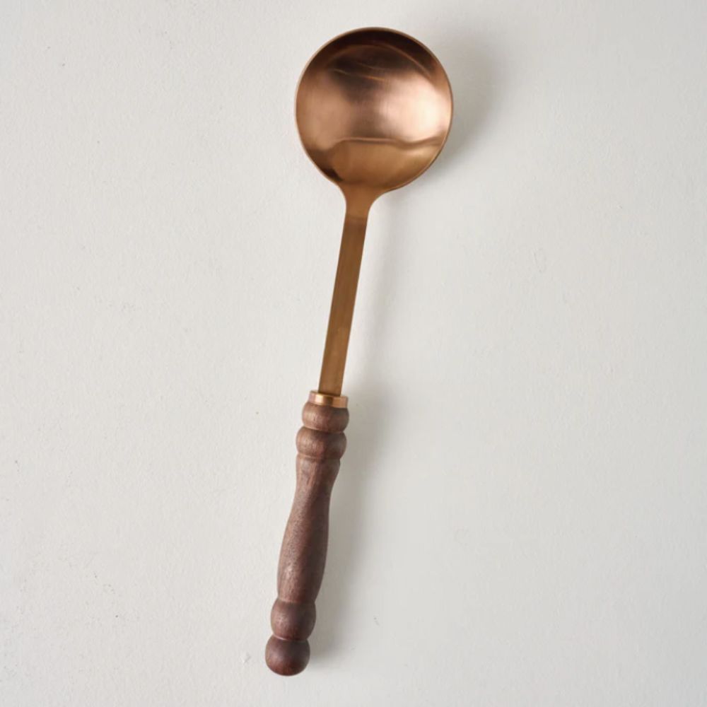Copper ladle with wooden handle
