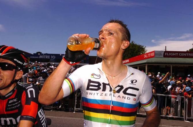 Thirsty work for Philippe Gilbert (BMC) at the Tour Down Under.