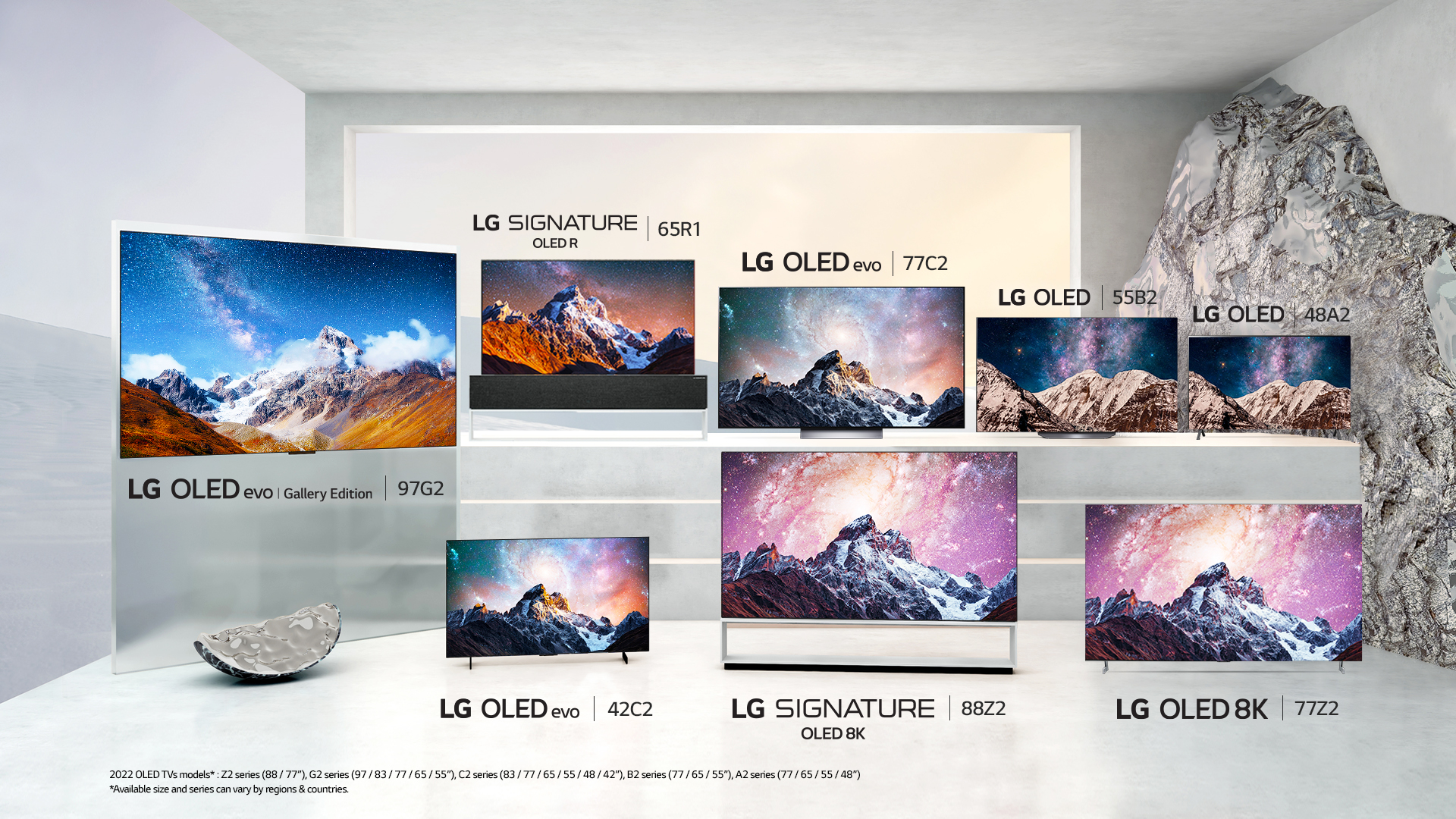 The entire LG 2022 OLED TV collection.