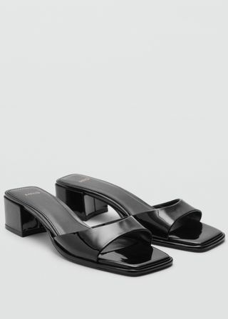 Patent Leather Effect Heeled Sandal