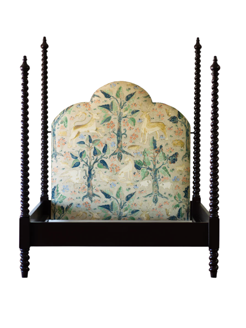 The Arthur Barley Twist Upholstered Poster Bed