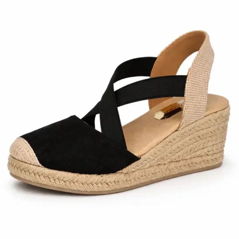 black espadrille wedge sandals