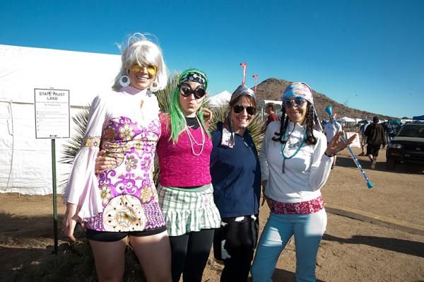 Team Gogo Girls poses and preps for their run at the Four Person Women Open category of the Kona Bikes 24 Hours in the Old Pueblo race.