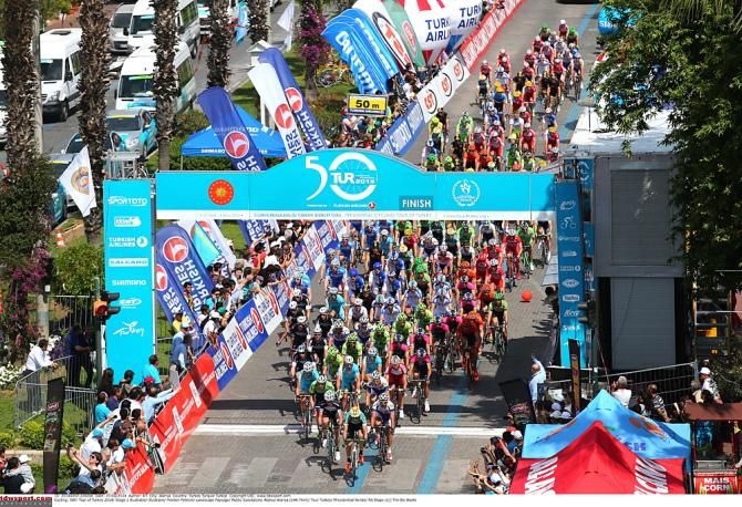 The peloton rolls out for the 2014 Tour of Turkey