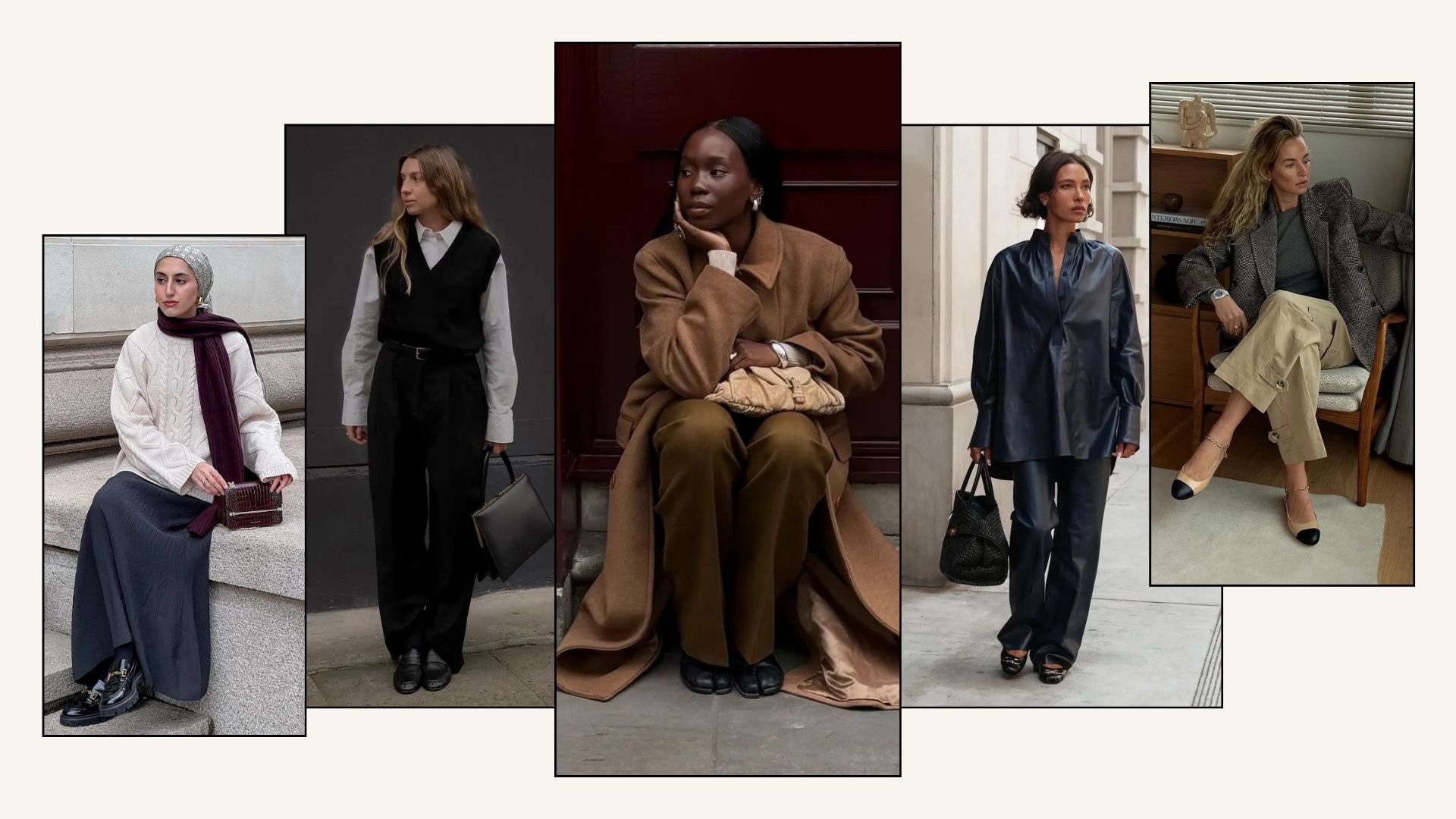 @modestmira_, @brittanybathgate, @daniellejinadu, @tylynn, @anoukyve show elegant autumn minimalist outfits 