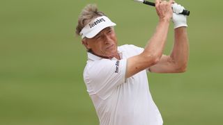 Bernhard Langer takes a shot at the Mitsubishi Electric Championship