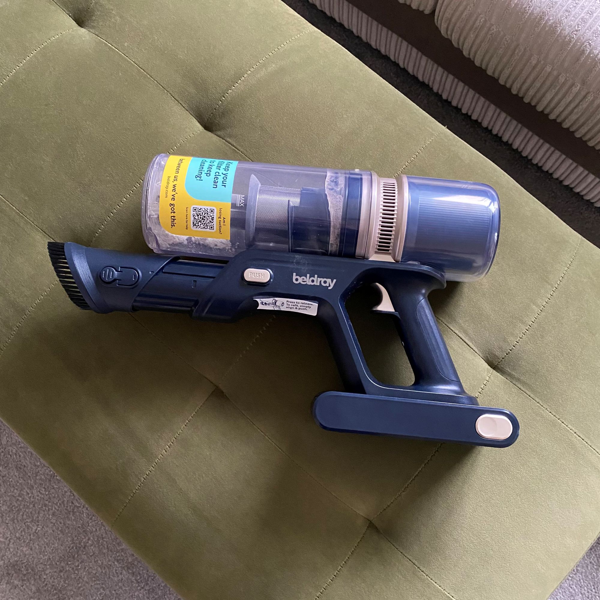 Beldray Airfinity Cordless Vacuum review - handheld mode