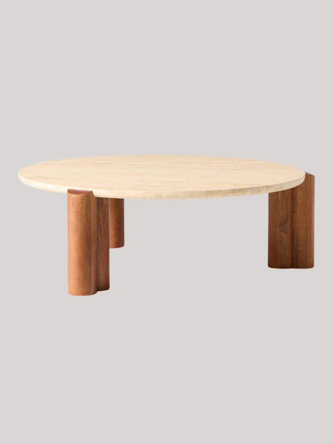A travertine coffee table from West Elm