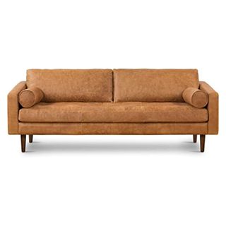 Poly & Bark Napa sofa in light brown Italian Leather