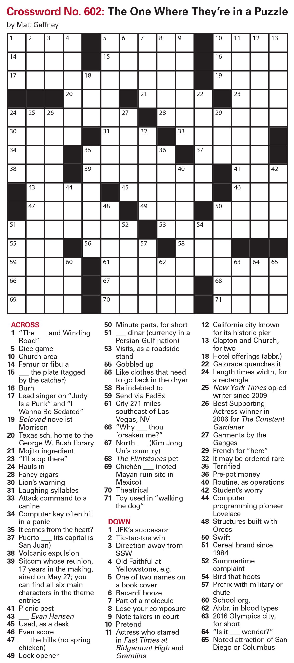 Puzzles: Printable Crossword and Sudoku - Issue: June 4, 2021 | The Week