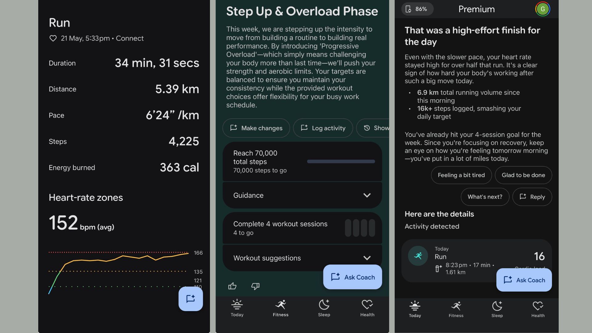Grace Walsh Fitbit Air exercise data
