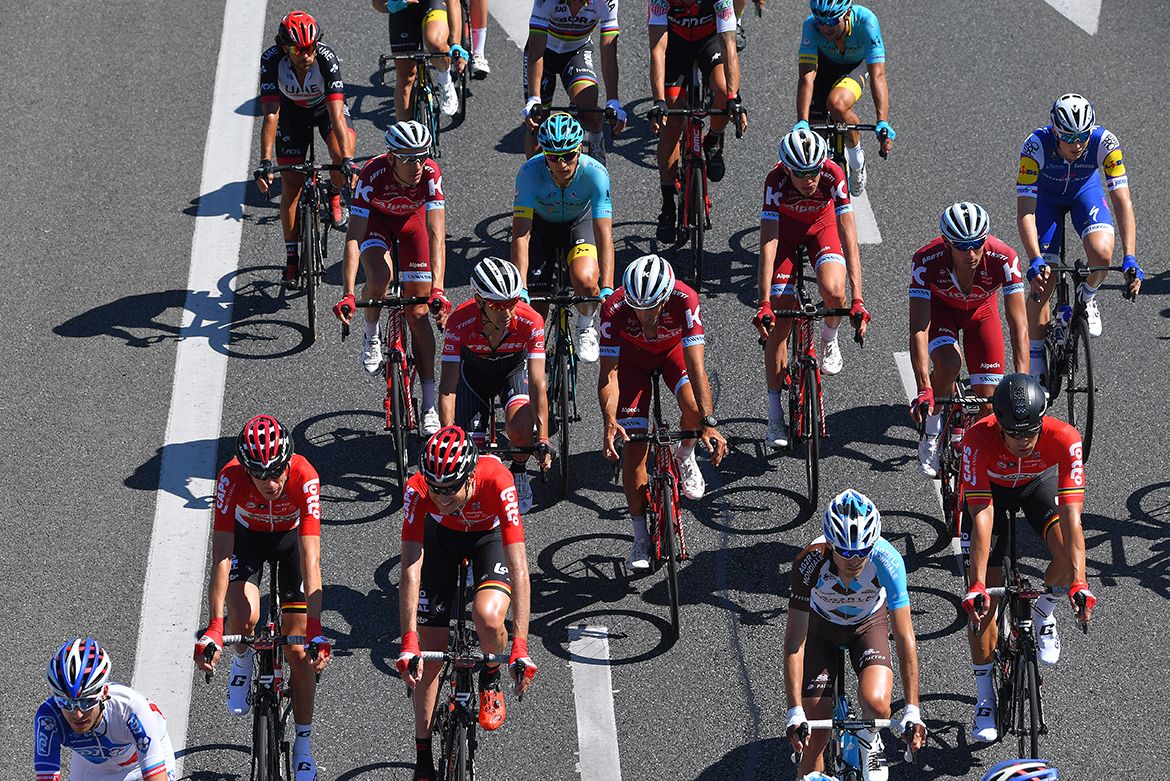 The peloton on the first stage of the Tour de Pologne