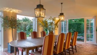 garden room lighting ideas in dining space