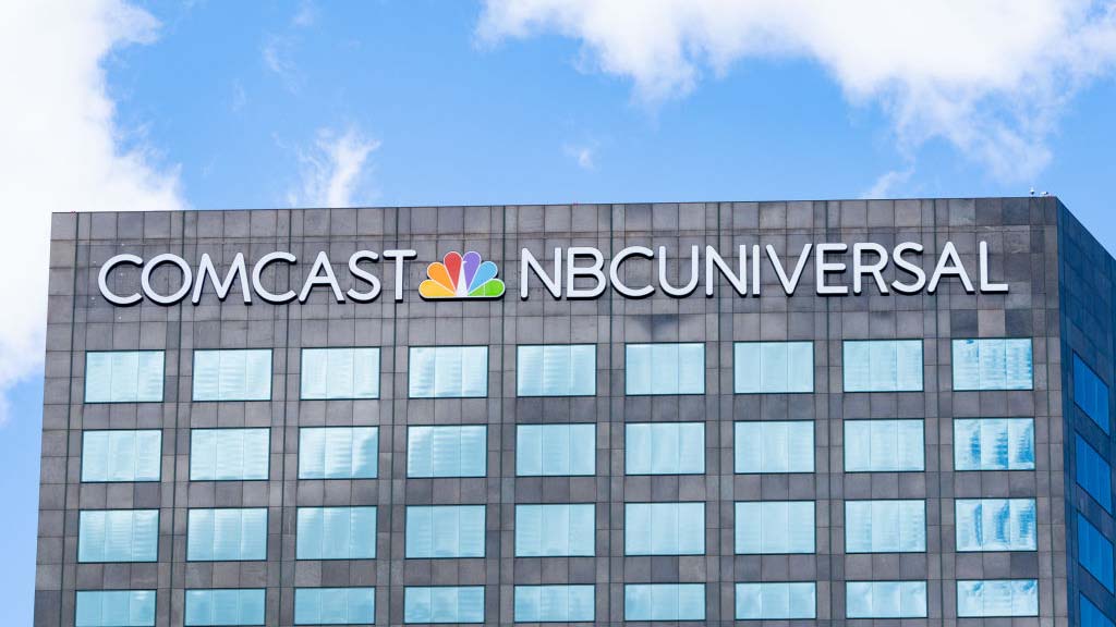 UNIVERSAL CITY, CA - APRIL 27: General views of the Comcast NBC Universal corporate offices on April 27, 2021 in Universal City, California.  (Photo by AaronP/Bauer-Griffin/GC Images)