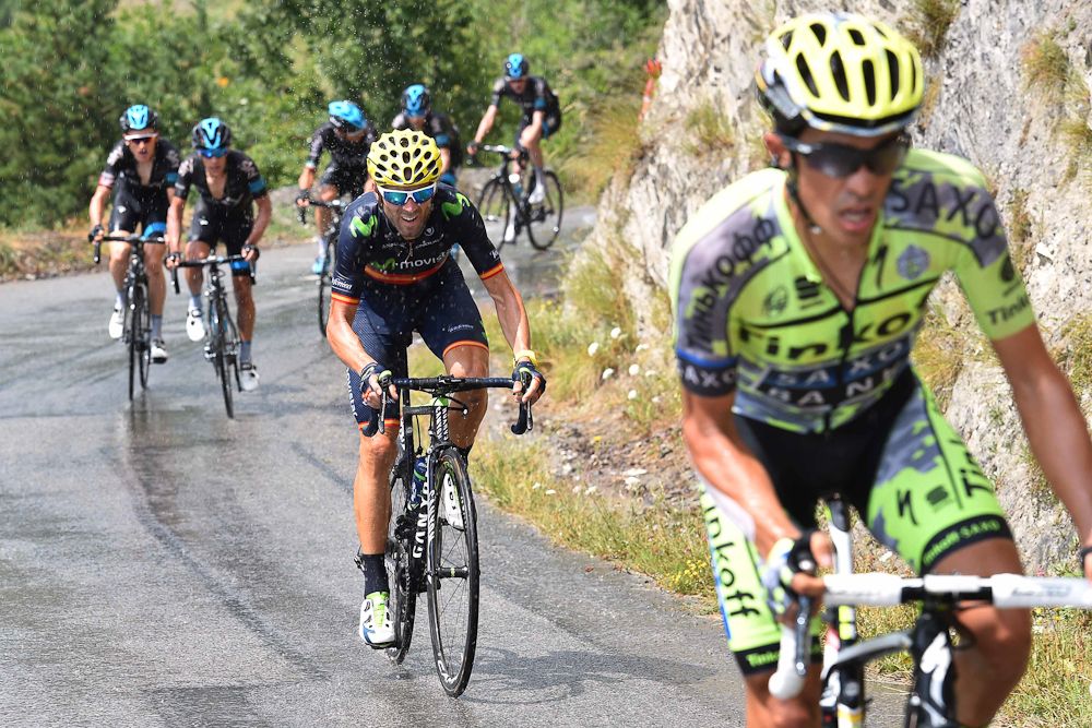Alberto Contador followed by Vincenzo Nibali.