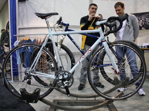 This light blue Engin road bike sports one of the company's trademark paint jobs.