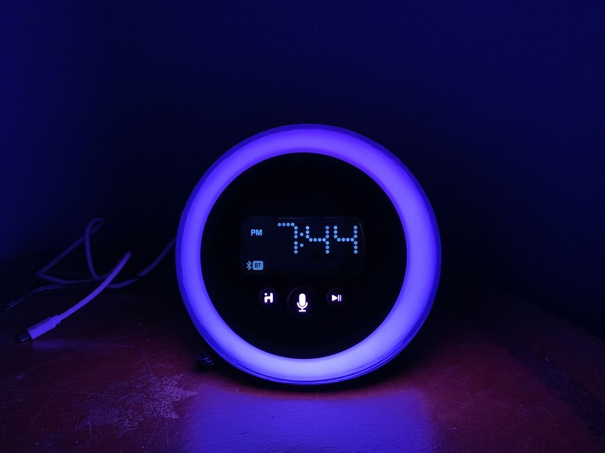 iHome iBT297 front glow purple