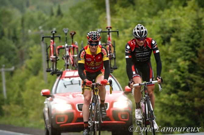 Jim Stemper (5-Hr Energy) and Alex Cataford (Garnea-Quebecor) were off the front for most of the race