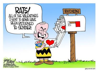 Political cartoon Biden Iowa