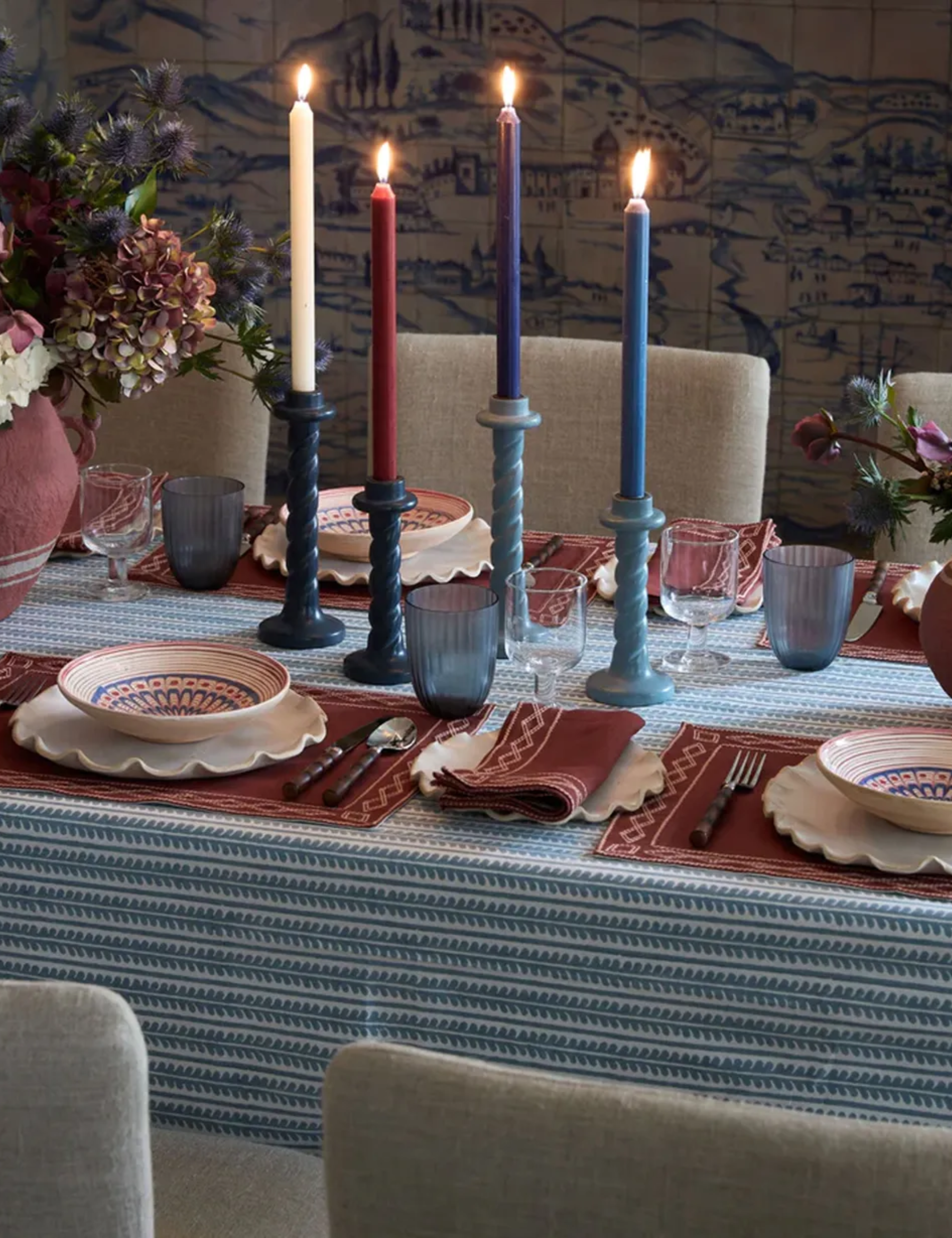 Colorful Thanksgiving table