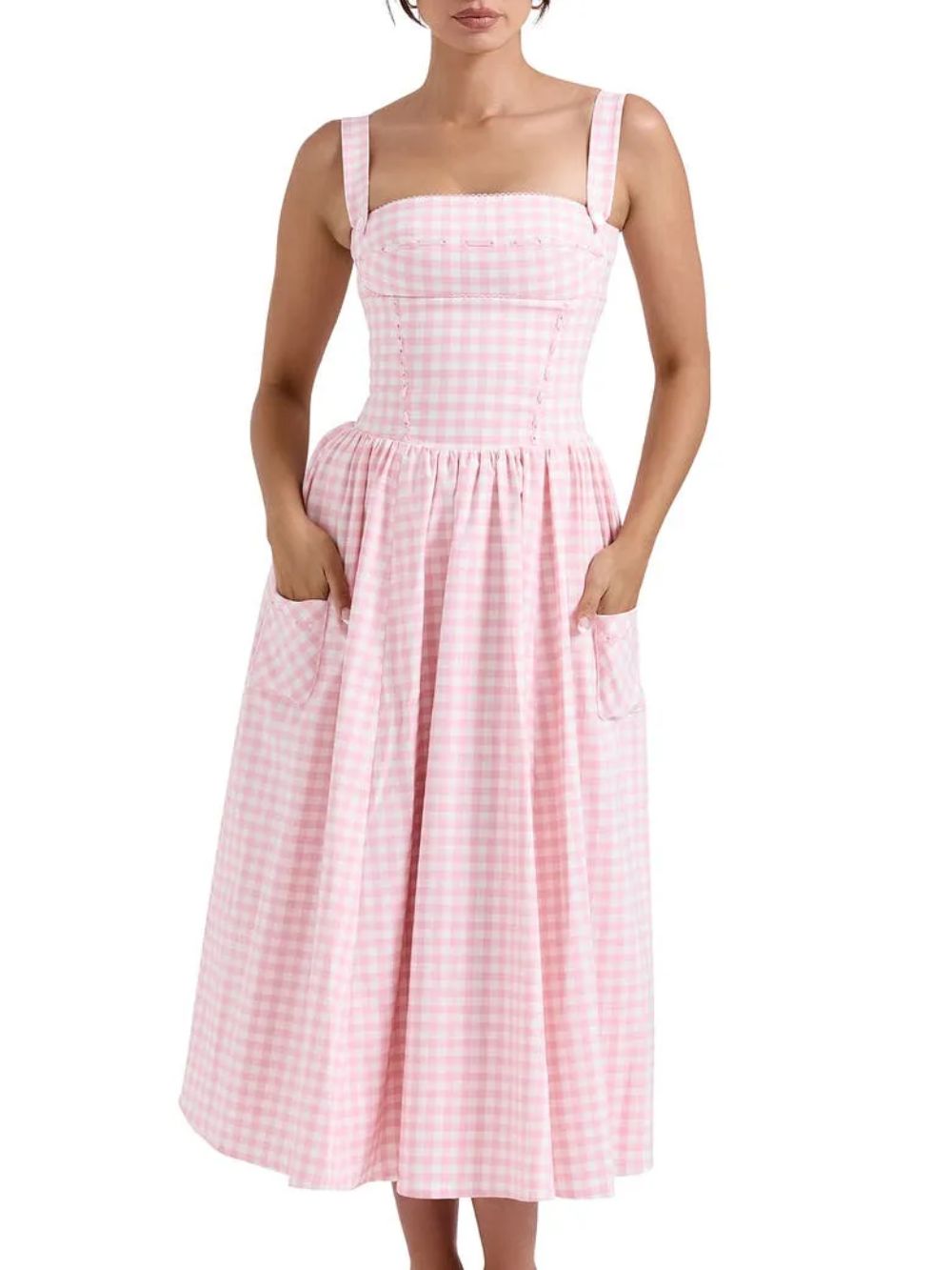Vivien Gingham Midi Dress