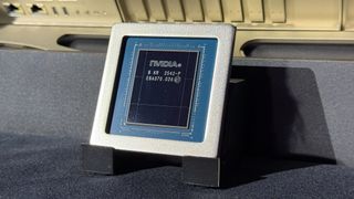 A photograph of an NVIDIA Vera bare CPU.