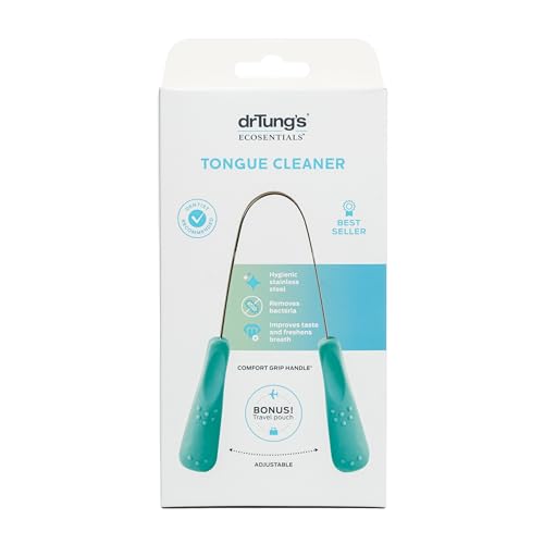 Amazon.com : Drtung&amp;rsquo;s Stainless Tongue Scraper - Tongue Cleaner for Adults, Kids, Helps Freshens Breath, Easy to Use Comfort Grip Handle, Comes With Fabric Travel Pouch - Stainless Steel Tongue Scrapers, (1 Count) : Tongue Scraper : Health &amp;amp; Household
