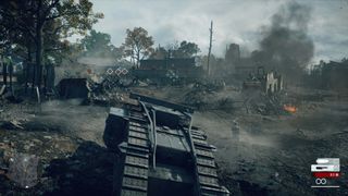 Play the objective until you can exit your tank to destroy some artillery.