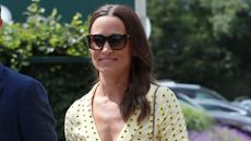 Pippa Middleton wearing sunflower print dress