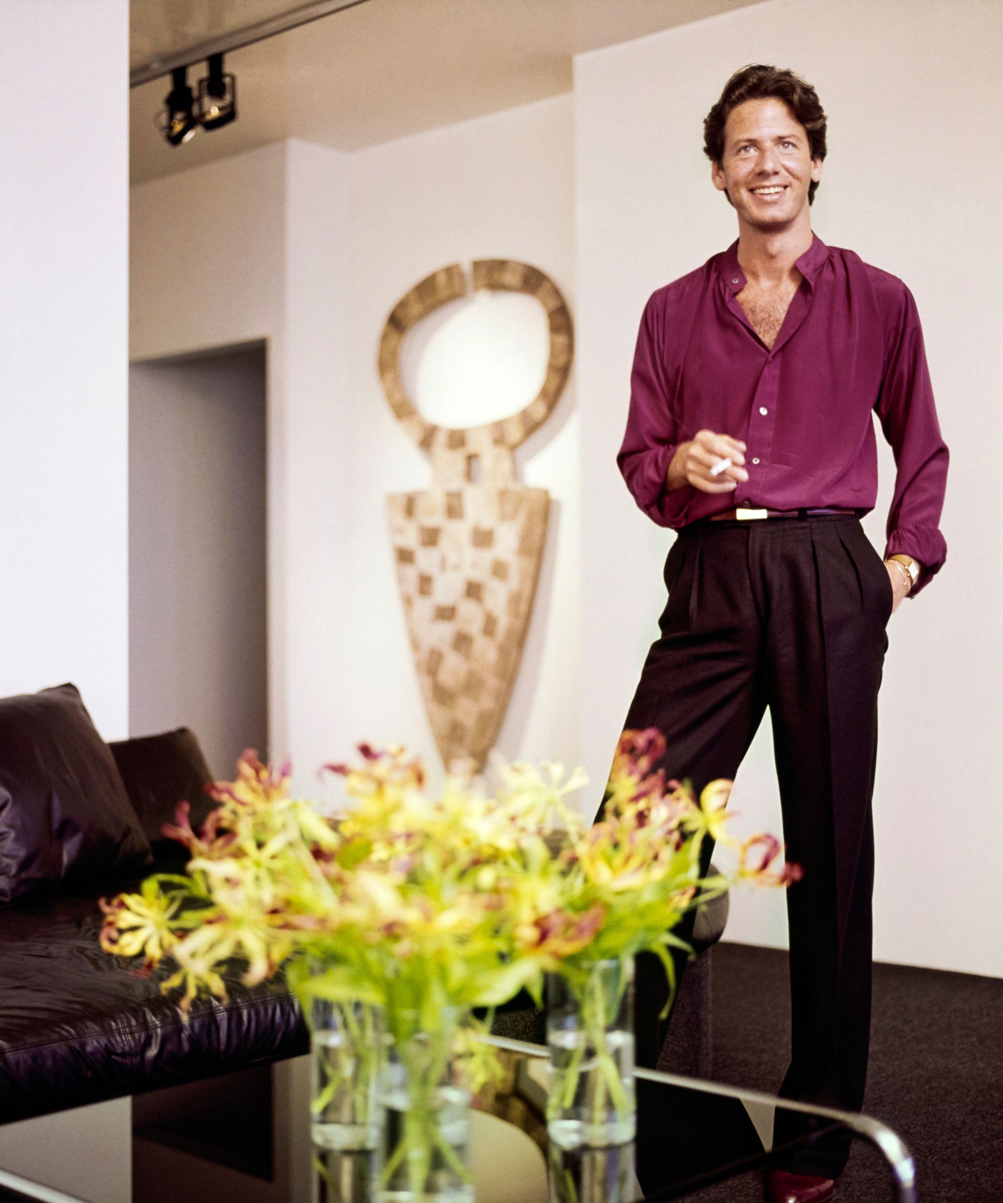 calvin klein in his new york living room