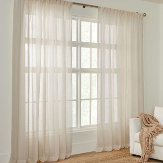 Textured Stripe Sheer Curtain