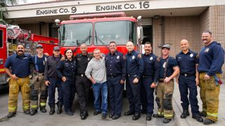 Chicago Fire's David Eigenberg visits Station 16 of LA Fire & Rescue