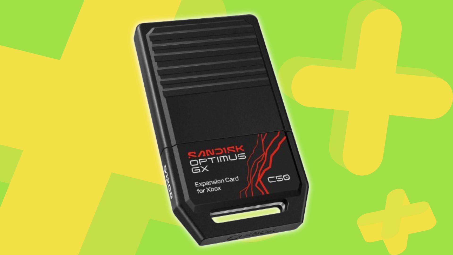 Image of the SANDISK Optimus GX C50 Storage Expansion Card on a light green GamesRadar+ bakground.