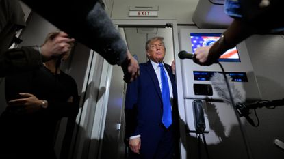 President Donald Trump on Air Force One
