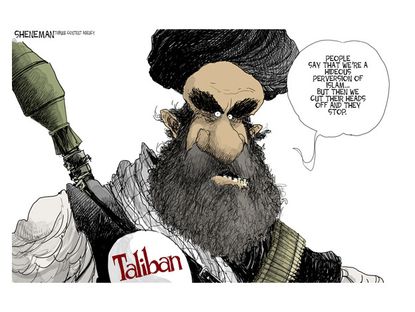 Political cartoon Taliban terrorism