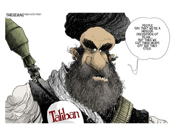 Political cartoon Taliban terrorism