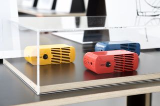 Dieter Rams at ADI Design Museum: colourful radios in glass display case