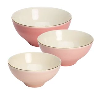 Three pink bowls from Paris Hilton's line
