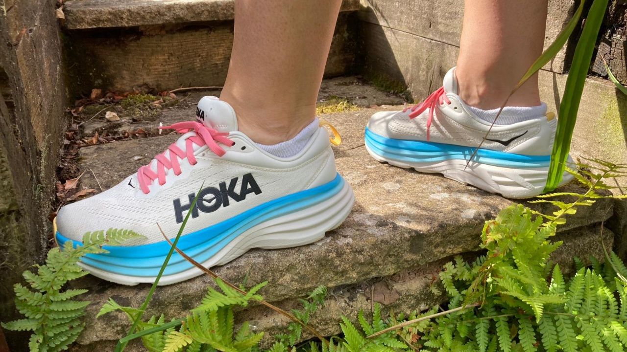 Hoka Bondi 8 being tested by our reviewer