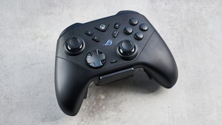 A black Asus ROG Raikiri II Xbox and PC controller