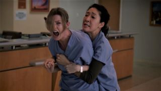 Meredith Grey and Cristina Yang on Grey's Anatomy.