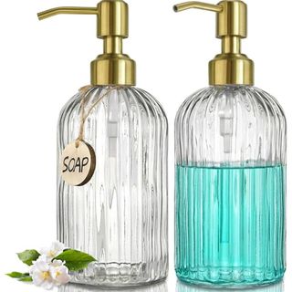 JASAI Fluted Glass Soap Dispenser