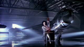 Steve in the Top Gun Anthem video