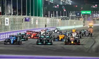 Lewis Hamilton, Esteban Ocon and Max Verstappen on an F1 live stream